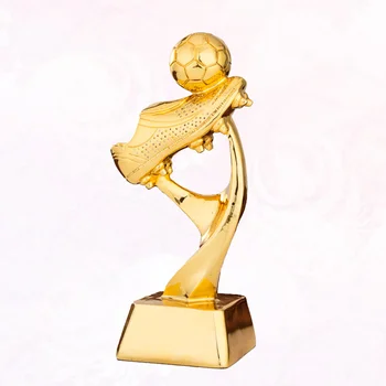 Мини-футбольный трофей из смолы с покрытием, игрушка-награда за футбольный матч с основанием для школьного детского сада (золотая)