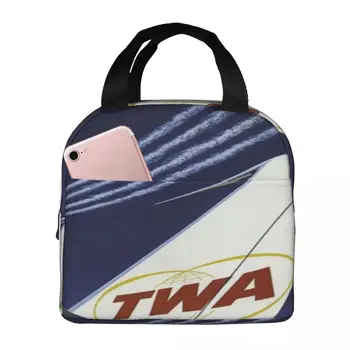 Минималистичный винтажный рекламный плакат Twa Star Stream Jet Studio Grafiikka Lunch Tote Ланч-бокс Изолированная сумка для ланча Термосумка для ланча