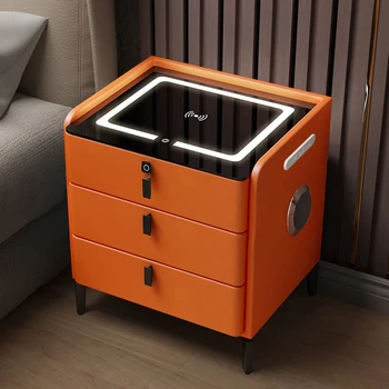 Многофункциональная интеллектуальная прикроватная тумбочка Современный минималистичный роскошный шкаф для хранения в спальне боковой шкаф небольшой шкафчик