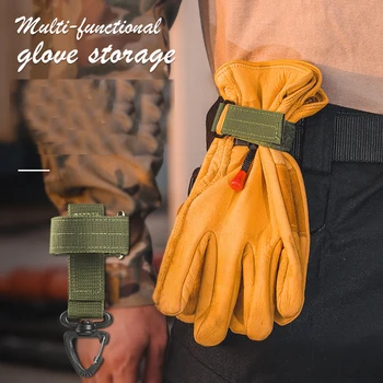 Многофункциональный держатель для альпинистской веревки, ремень, рабочие перчатки, защитный зажим, Подвесная тактическая веревка для кемпинга на открытом воздухе
