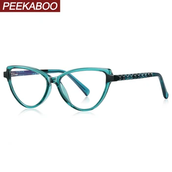 Модные очки Peekaboo женские прозрачные линзы TR90 оправа для очков cat eye женские оптические зеленые прозрачные высококачественные женские