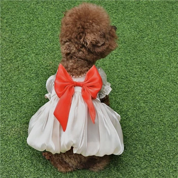 Модные платья для собак Pet одежда для собак щенок платье принцессы тюль сетка юбка с галстуком-бабочкой на день рождения, костюм партии для маленьких собак