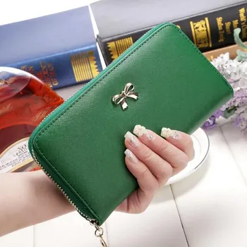 Модный женский кошелек с бантом на запястье, чехол для телефона, длинный карман для денег, сумочка, женский кошелек, держатели для карт 2021 года