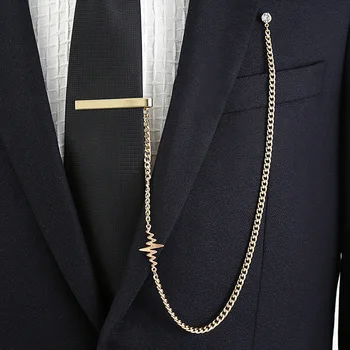 Модный металлический зажим для галстука в стиле цепочки с индивидуальным дизайном для мужской деловой свадьбы, вечернего платья, ювелирных аксессуаров