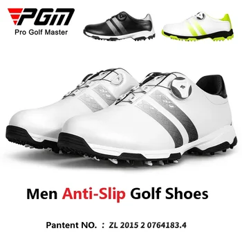 Мужская обувь для гольфа PGM, мужские супер водонепроницаемые нескользящие кроссовки для гольфа, спортивная обувь с вращающейся пряжкой, уличная обувь из микрофибры