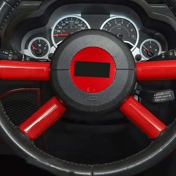 Наклейка для украшения рулевого колеса, Цветная оболочка со спицами, Защита от царапин Для Jeep 07-10 Wrangler Jk Аксессуары для интерьера