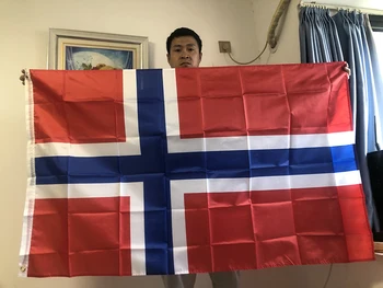 НЕБЕСНЫЙ ФЛАГ Флаг Норвегии 90x150 см Конгерикет Норег Norge nor no norway Норвежский флаг Стандартный подвесной флаг из полиэстера