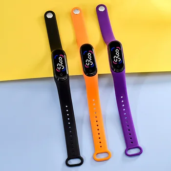 Новые простые детские цифровые часы Модные спортивные детские светодиодные часы с силиконовой лентой Повседневные электронные часы для мальчиков девочек студентов