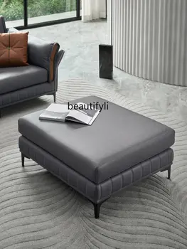 Одноместный диван-педаль для гостиной из хлопка и льна, пуфик, легкий роскошный ленивый диван-табурет