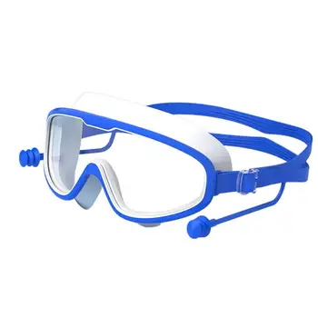 Очки для плавания для мужчин, очки для плавания с широким обзором, Противотуманные Силиконовые очки с затычками для ушей, не протекающие Очки для плавания с маской и трубкой