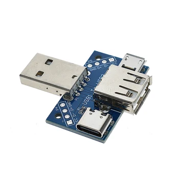Переходная пластина USB XY-USB4 USB Head Switchboard с разъемом USB для подключения к Type-c Micro Female USB 2.54-4P Тестовая плата для передачи данных