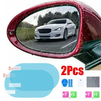 Пленка для зеркала заднего вида автомобиля на боковое стекло Непромокаемая Прозрачная 2 шт Пленка для зеркала заднего вида Наклейка на пленку Противотуманная Защита автомобиля I7P2