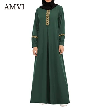 Повседневные платья, этнические платья, женские облегающие Элегантные длинные юбки, свободная одежда, однотонная одежда, платья с принтом, мусульманское платье из Дубая