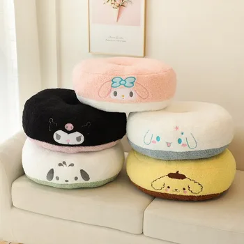 Подушка Kawaii Sanrio Cinnamoroll Pochacco Kuromi Мультяшная Утолщенная Съемная подушка для студенческого стула Милые товары для дома