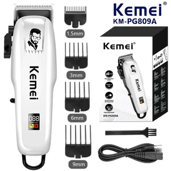 Профессиональная машинка для стрижки волос Kemei Перезаряжаемый Триммер для волос для мужчин Бритва Машинка для стрижки волос Парикмахерские Аксессуары Cut Machin