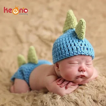 Реквизит для фотосессии с динозавром для новорожденного мальчика Keenomommy, реквизит для детской фотосессии ручной работы, связанный крючком, дизайн животного, детский костюм H295