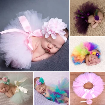 Реквизит для фотосъемки в юбке-пачке для новорожденных, детский костюм, повязка на голову, юбка-пачка для принцессы, реквизит для фотосъемки