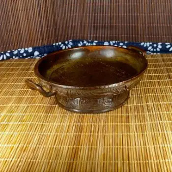 Ретро-тарелка для ручек Sanshi из античной бронзы Sanshi Plate Collection Study Ink Inkstone