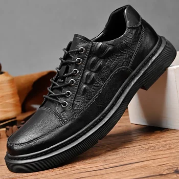 Роскошная брендовая мужская обувь из натуральной кожи, банкетные модельные туфли, мужская повседневная обувь, офисная деловая обувь на шнуровке, новый стиль