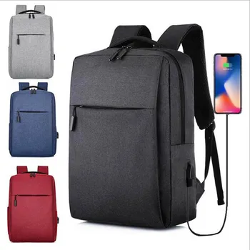 Рюкзак Новый простой Usb-аккумуляторный рюкзак Мужская повседневная деловая сумка для компьютера 2023