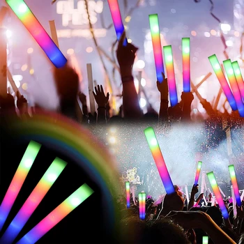 Светодиодные светящиеся палочки RGB LED Cheer Sticks Light Up Cheer Tube Красочные мигающие светящиеся палочки Принадлежности для свадебной вечеринки у бассейна Подарки для концертов