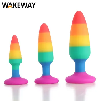Силиконовая анальная пробка WAKEWAY 3 размера унисекс sexo rolha adulto brinquedos do sexo para homens /mulheres treinador anal para casais