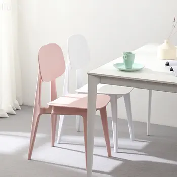 Скандинавский стул легкий роскошный обеденный стул с простой пластиковой спинкой стул для домашнего стола табурет для макияжа стол для переговоров в офисе продаж
