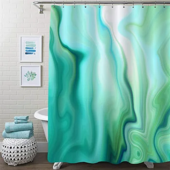 Современная голубая мраморная подкладка для занавески для душа, абстрактный узор, 3D-принт, Декор ванной комнаты, Мальчик, Девочка, Подросток