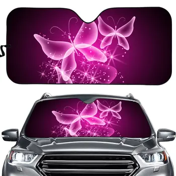 Солнцезащитный козырек на лобовом стекле для автомобиля со светящимся принтом бабочки Защитный козырек для авто Летние Солнцезащитные козырьки для автомобилей SUV