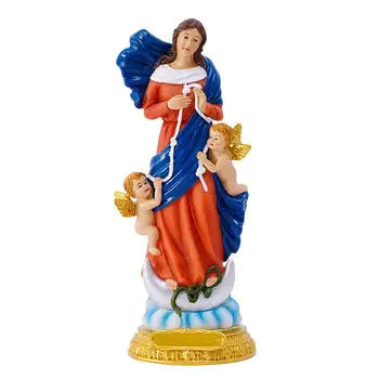 Статуя Леди Грейс Реалистичная Резьба Статуя Святой Матери С красочной росписью Рождественские Украшения для прикроватной тумбы под телевизор