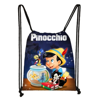 Сумка на шнурке Disney Pinocchio Повседневная сумка Рюкзак для мальчиков И девочек Сумки на шнурке Сумка для хранения Покупок Пляжные сумки