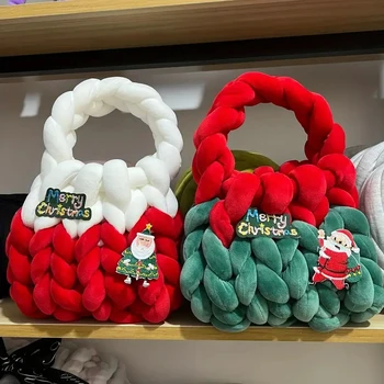 Сумки Санта-Клауса, женские сумки-тоут, сумки для вязания крючком, сумки с верхней ручкой, женские сумки для покупок