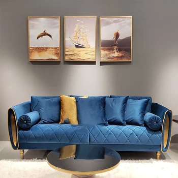 Тканевый офисный диван в скандинавском стиле, современный минималистичный журнальный столик, комбинация для бизнеса и отдыха, одноместный офисный диван для трех человек
