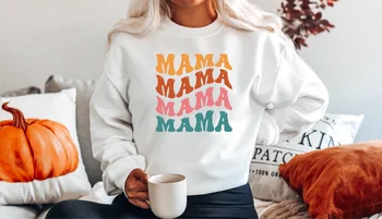 Толстовка Mama с капюшоном на завязках, модные свободные пуловеры, женская одежда, толстовки Y2k, рубашка с капюшоном