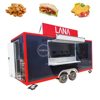 Трейлер для уличной кухни американского стандарта, передвижные тележки для продажи хот-догов, фургон быстрого питания с полным кухонным оборудованием