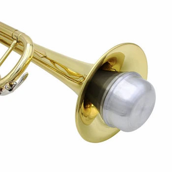 Тренировочная труба без звука Без звука Музыкальные инструменты Тренировочный инструмент Пробковая накладка из алюминиевого сплава Без звука глушитель для трубы
