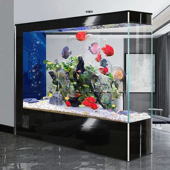Умная гостиная, Новая перегородка, Домашний аквариум из белого стекла среднего и большого размера без воды