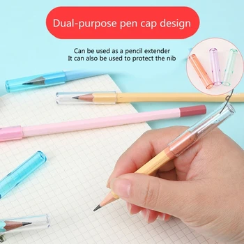 Упаковка из 18 пластиковых карандашей Пластиковые удлинители для карандашей, крышка для наконечника ручки, прозрачный колпачок для карандаша для детей-школьников