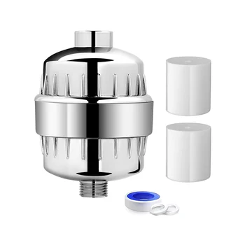 Фильтр для душа 20-ступенчатый фильтр для душа с жесткой водой Фильтр для воды для душа с 2 сменными фильтрующими картриджами