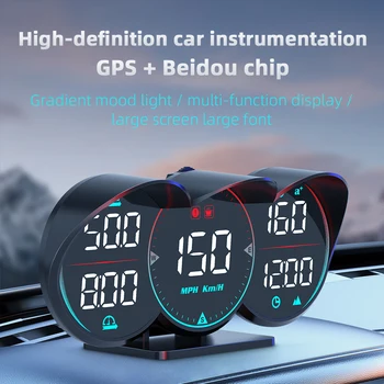 Цифровой измеритель скорости и пробега с часами Автоматический Умный Спидометр Светодиодный дисплей умный головной дисплей Сигнализация превышения скорости для автомобиля Auto