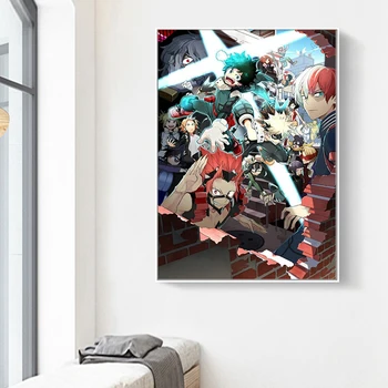 Японское аниме Boku No Hero Academia, холст, плакаты и принты, настенное искусство Куадроса, картина для гостиной, украшение дома